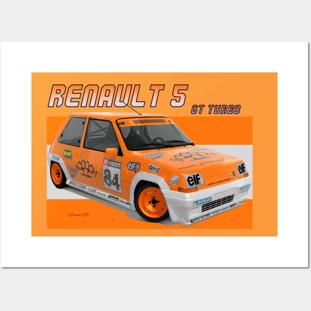 Renault 5 GT Turbo Wall Art by PjesusArt